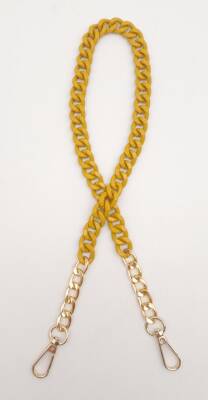 Angel Çanta Aksesuar Renkli Metal 60 cm Kancalı Zincir Hardal Sarı - 2