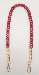 Angel Çanta Aksesuar Renkli Metal 60 cm Kancalı Zincir Kırmızı - Angel Çanta Aksesuar