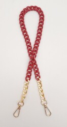 Angel Çanta Aksesuar Renkli Metal 60 cm Kancalı Zincir Kırmızı - 2