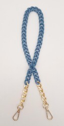 Angel Çanta Aksesuar Renkli Metal 60 cm Kancalı Zincir Kot Mavi - 2