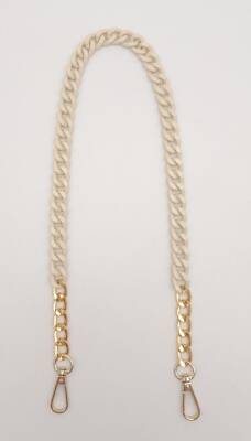 Angel Çanta Aksesuar Renkli Metal 60 cm Kancalı Zincir Krem - 1