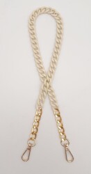 Angel Çanta Aksesuar Renkli Metal 60 cm Kancalı Zincir Krem - 2