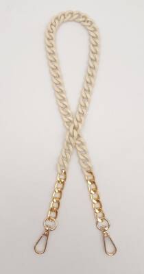 Angel Çanta Aksesuar Renkli Metal 60 cm Kancalı Zincir Krem - 2