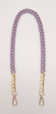 Angel Çanta Aksesuar Renkli Metal 60 cm Kancalı Zincir Mor - 1