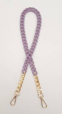 Angel Çanta Aksesuar Renkli Metal 60 cm Kancalı Zincir Mor - 2