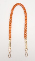 Angel Çanta Aksesuar Renkli Metal 60 cm Kancalı Zincir Turuncu - Angel Çanta Aksesuar