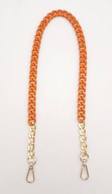 Angel Çanta Aksesuar Renkli Metal 60 cm Kancalı Zincir Turuncu - 1