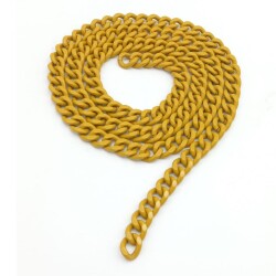 Angel Çanta Aksesuar Renkli Metal Zincir Hardal Sarı 120 Cm - Angel Çanta Aksesuar