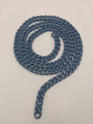 Angel Çanta Aksesuar Renkli Metal Zincir Kot Mavi 120 Cm - 1