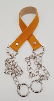 Angel Çanta Aksesuar Tek Kat Suni Deri Hardal Renk İnce Zincirli Sap Gümüş Metal - 1