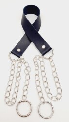 Angel Çanta Aksesuar Tek Kat Suni Deri Lacivert Renk İnce Zincirli Sap Gümüş Metal - Angel Çanta Aksesuar