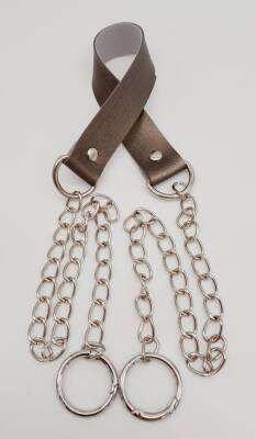 Angel Çanta Aksesuar Tek Kat Suni Deri Parlak Gri Renk İnce Zincirli Sap Gümüş Metal - 1