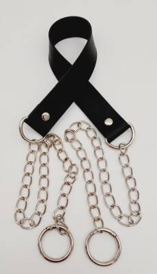 Angel Çanta Aksesuar Tek Kat Suni Deri Siyah Renk İnce Zincirli Sap Gümüş Metal - 1